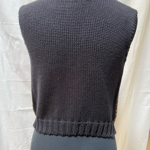 Vintage Lianne Barnes Leopard Cow Hair and Knit Vest - Picture 4 of 9